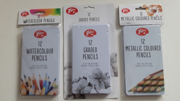 Complete Set of Art Pencils, Graded Drawing Pencils, Metallic Coloured Pencils and Watercolour Pencils