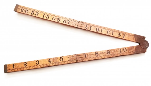 Rabone No. 1167 Boxwood 2ft 4 Fold Ruler Vintage Brass Fittings