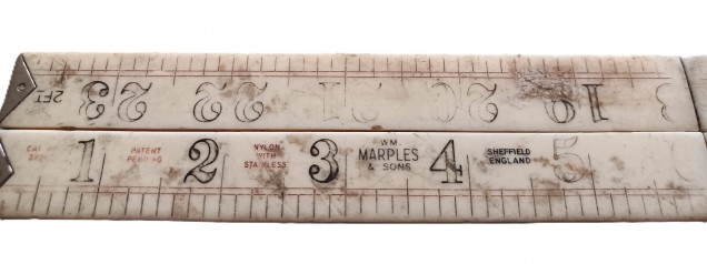 W M Marples & Sons Vintage 2 Foot Folding Ruler No. 2250 Circa 1966 Patent Pending