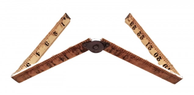 W M Marples & Sons Vintage 2 Foot Folding Ruler No. 2250 Circa 1966 Patent Pending