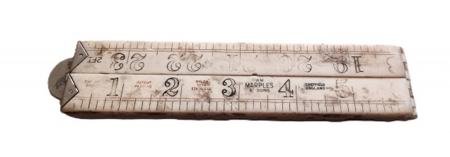W M Marples & Sons Vintage 2 Foot Folding Ruler No. 2250 Circa 1966 Patent Pending