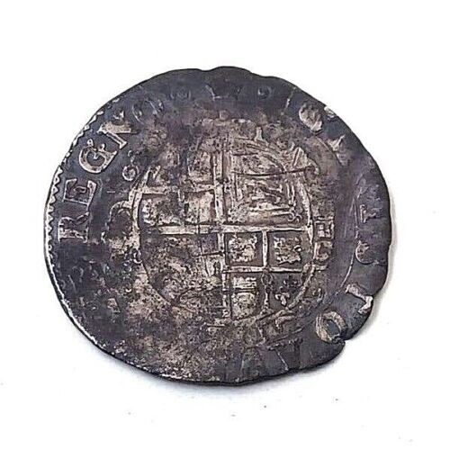 Charles I silver hammered sixpence MM crown Tower Mint 1635-1636