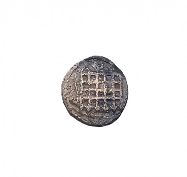 ELIZABETH I SILVER HAMMERED PORTCULLIS HALFPENNY 1582 - 1600 ELIZABETH I SILVER HAMMERED PORTCULLIS HALFPENNY 1582 - 1600