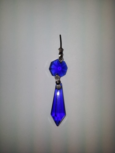 Blue Glass Drop and Button - Ideal Christmas Decoration