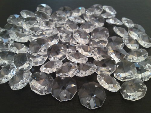 Clear Octagon Crystal Buttons