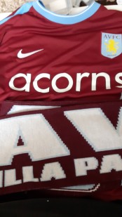 Aston villa football shirt and scarf XXL