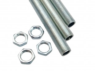 Threaded M10 hollow rod all thread with Zinc nuts 195mm 
