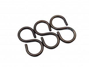 Solid brass s hooks in dark bronze