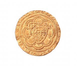 Hammered gold quarter noble Edward the third S1495