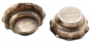 Antique Sterling Silver Open Salt Cellars F & C Osler Ltd 1907 