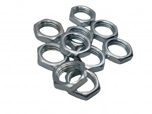 BZP M10 hex locknuts 1mm fine pitch